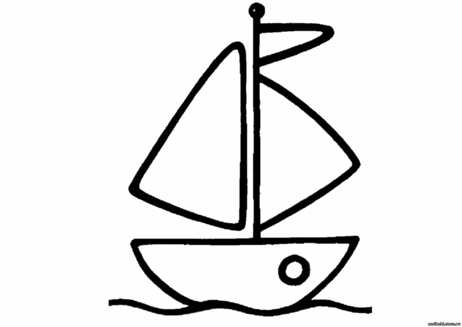 Лодка раскраска для детей
