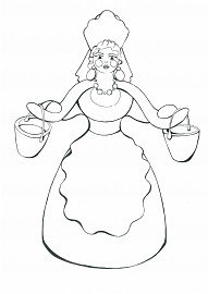 Силуэт дымковской барышни для росписи