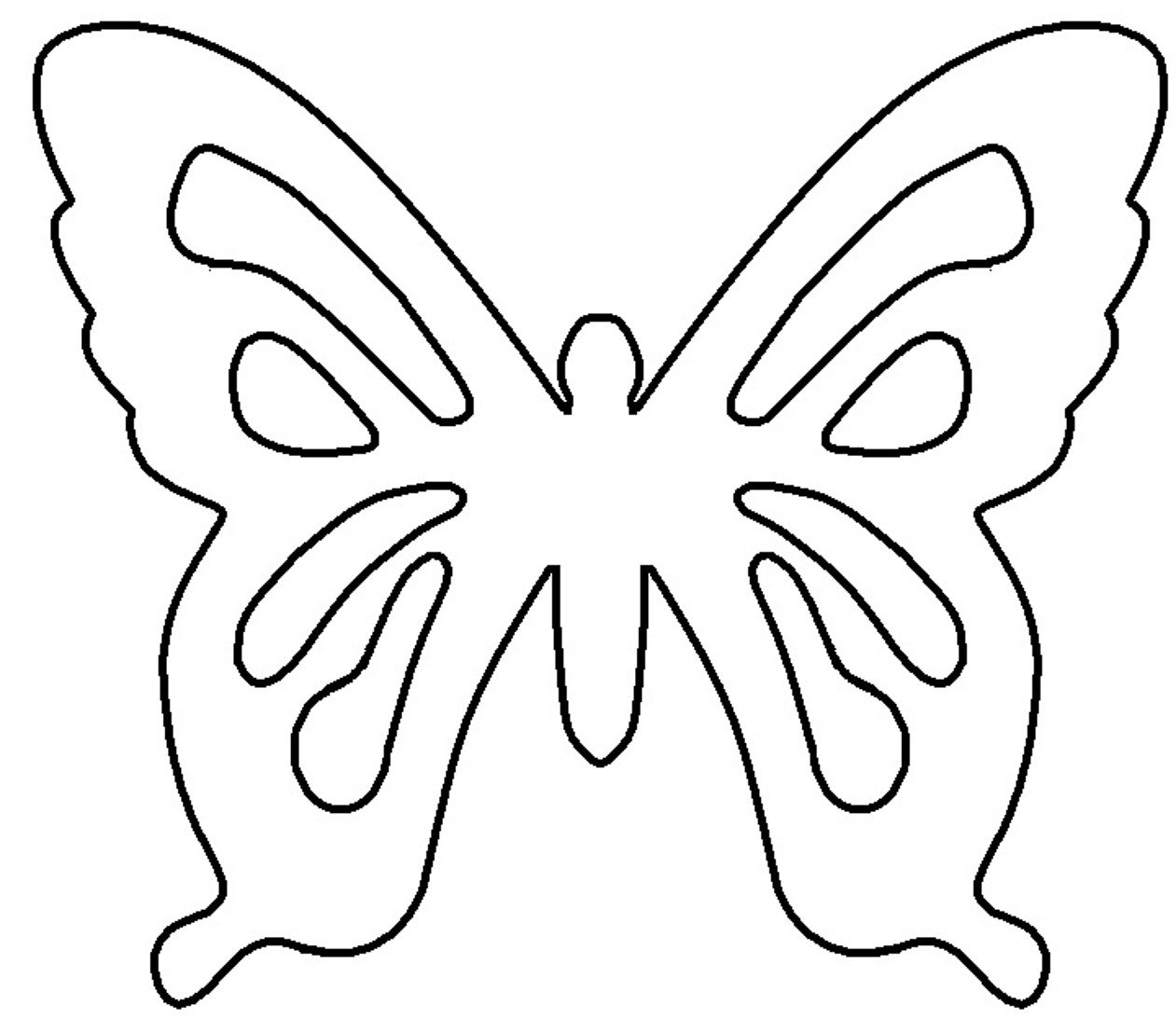 Трафарет бабочки для вырезания из бумаги
