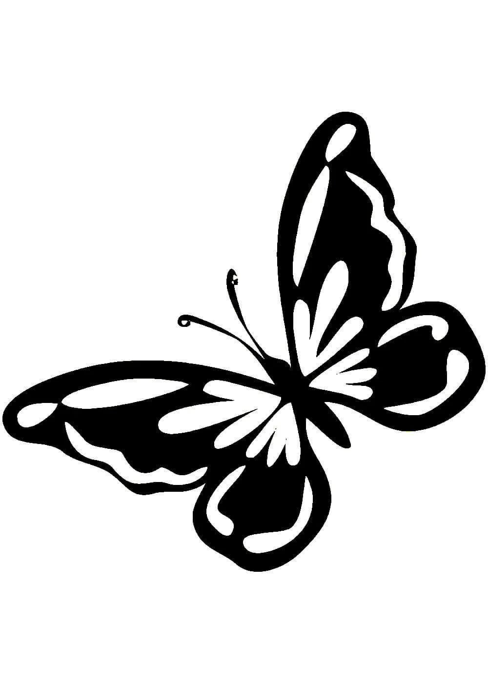 Рисунок трафарет бабочка для вырезания