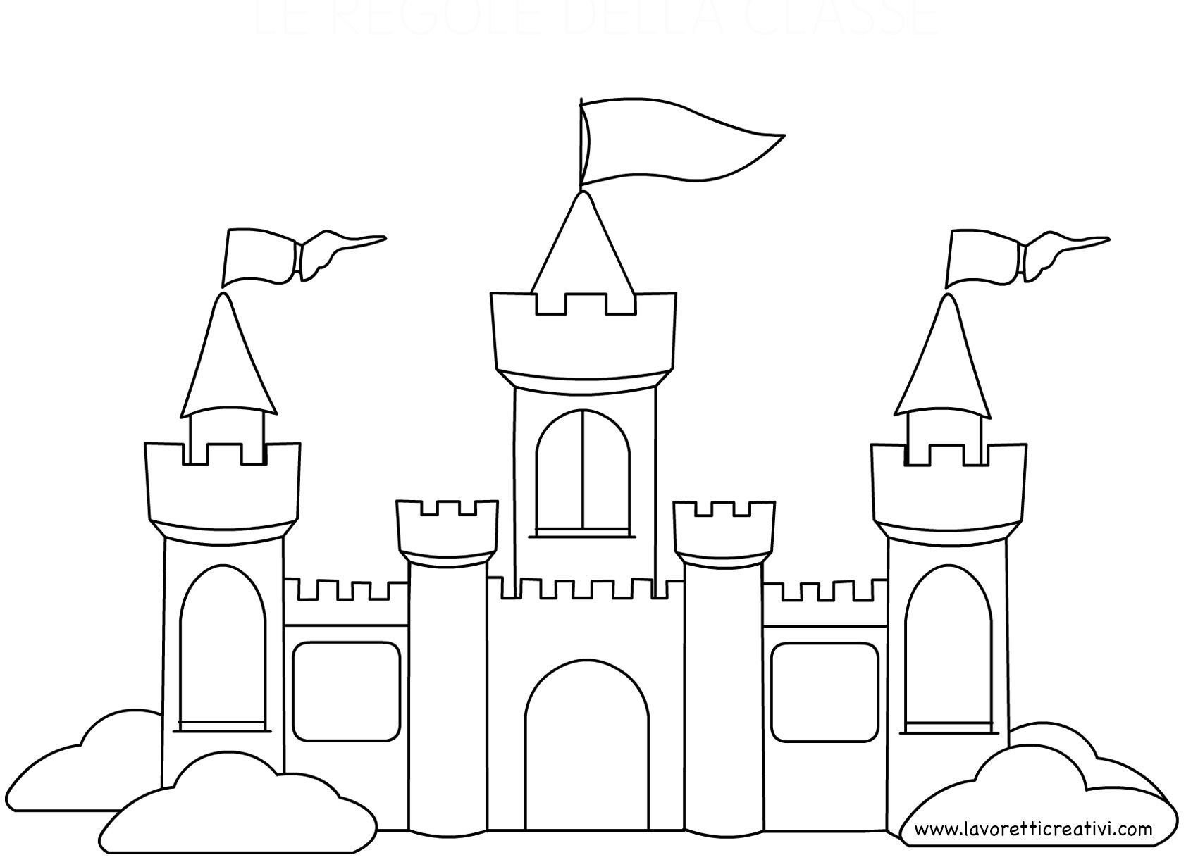 Сказочный замок раскраска для детей