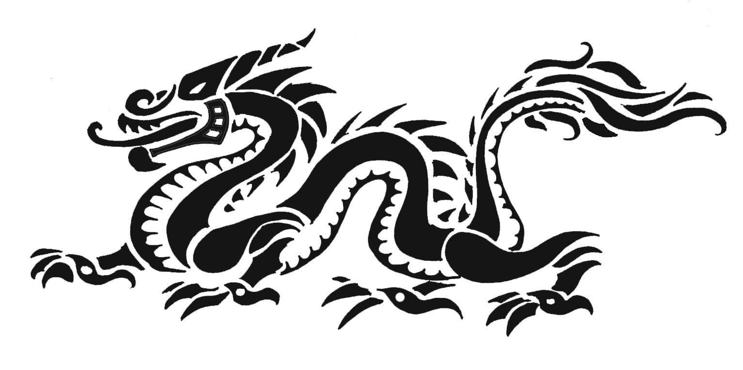 Трафареты китайских драконов