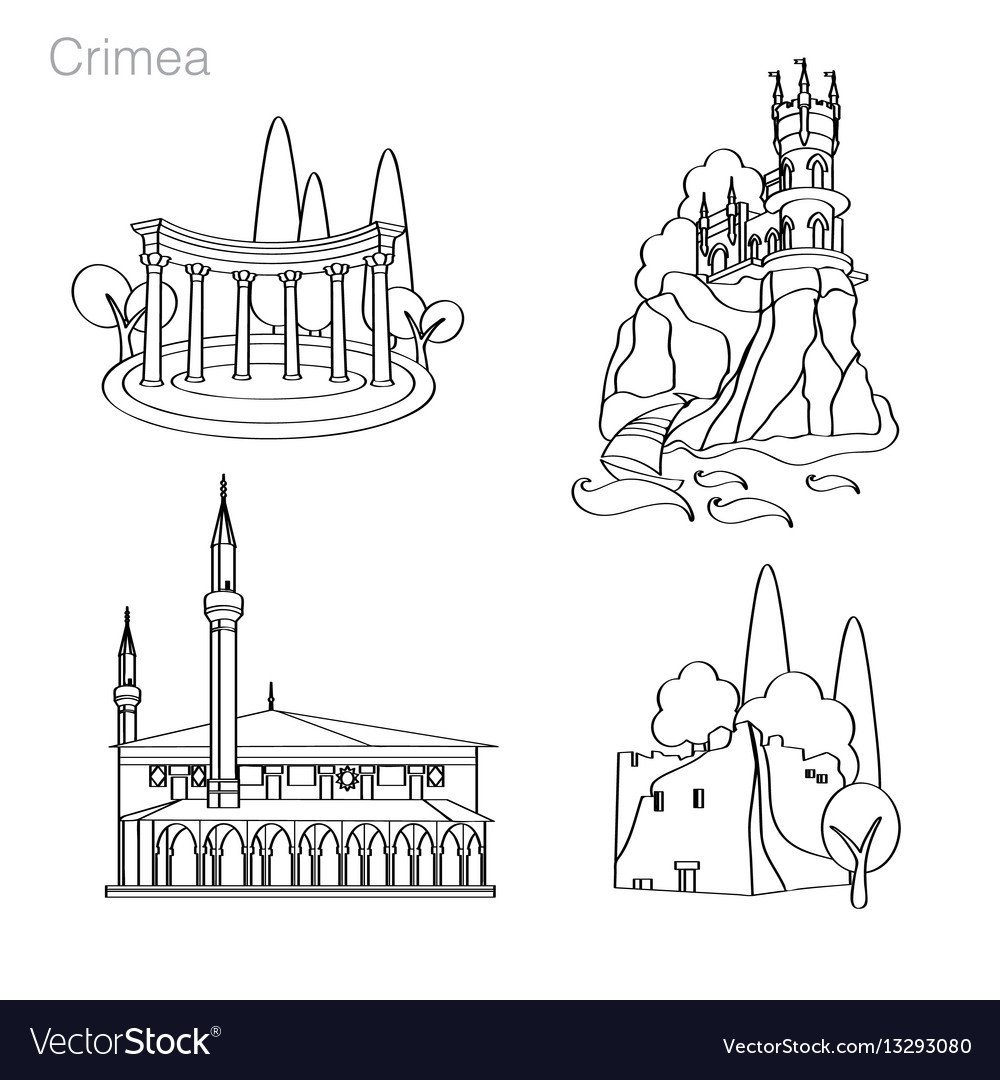 Векторные изображения крымских достопримечательностей