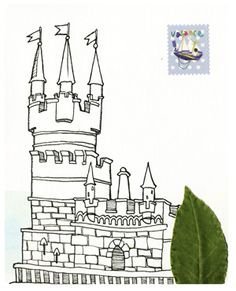 Ласточкино гнездо в Крыму раскраска