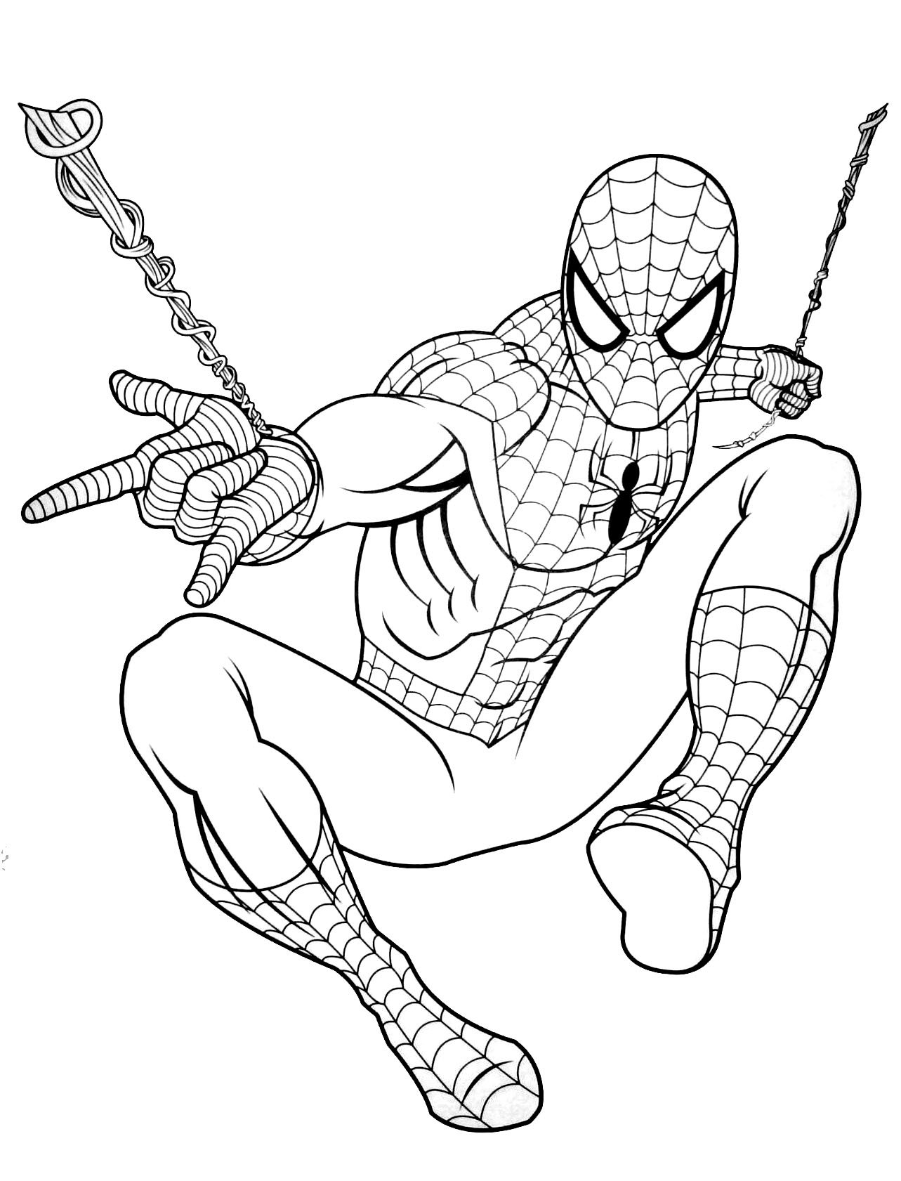 Раскраски для мальчиков Супергерои человек паук