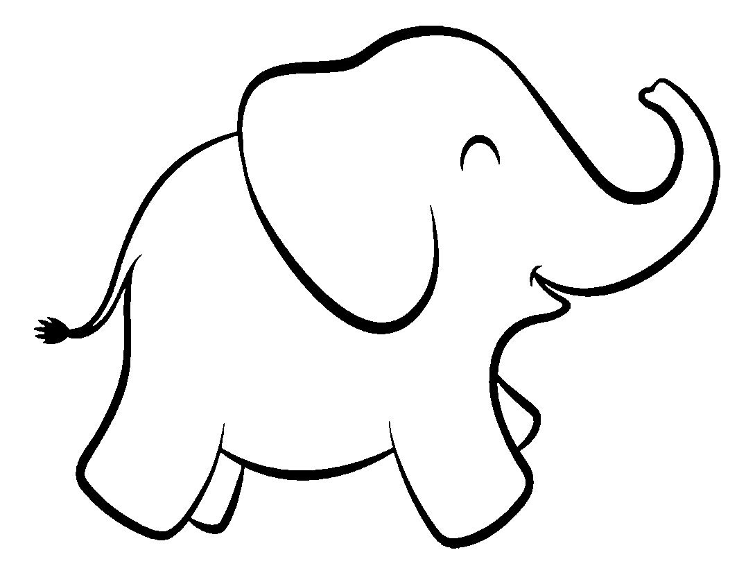 Слон контурный рисунок для детей