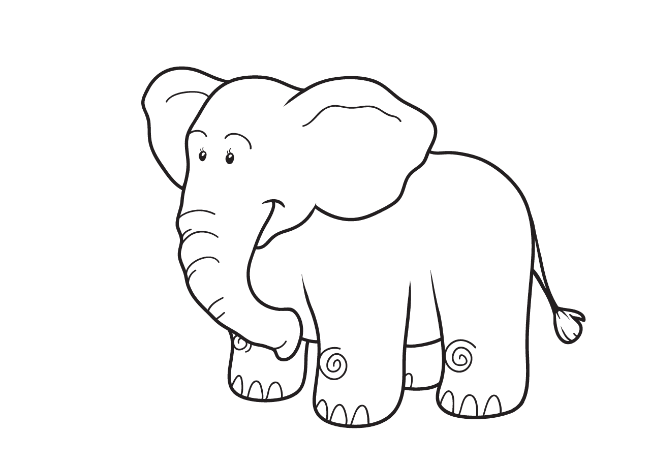 Раскраски для детей Жираф слон