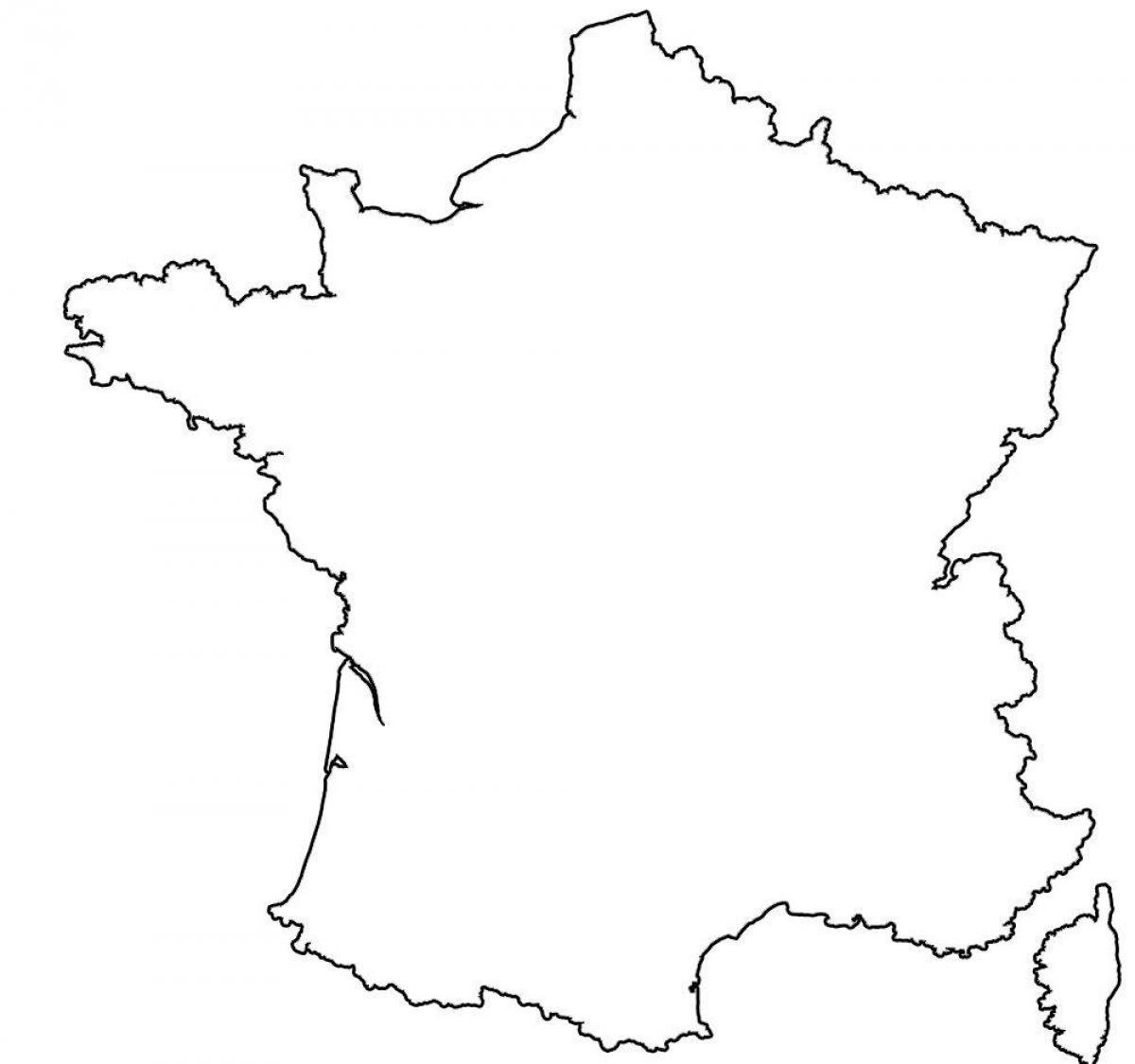 Контурная карта Франции
