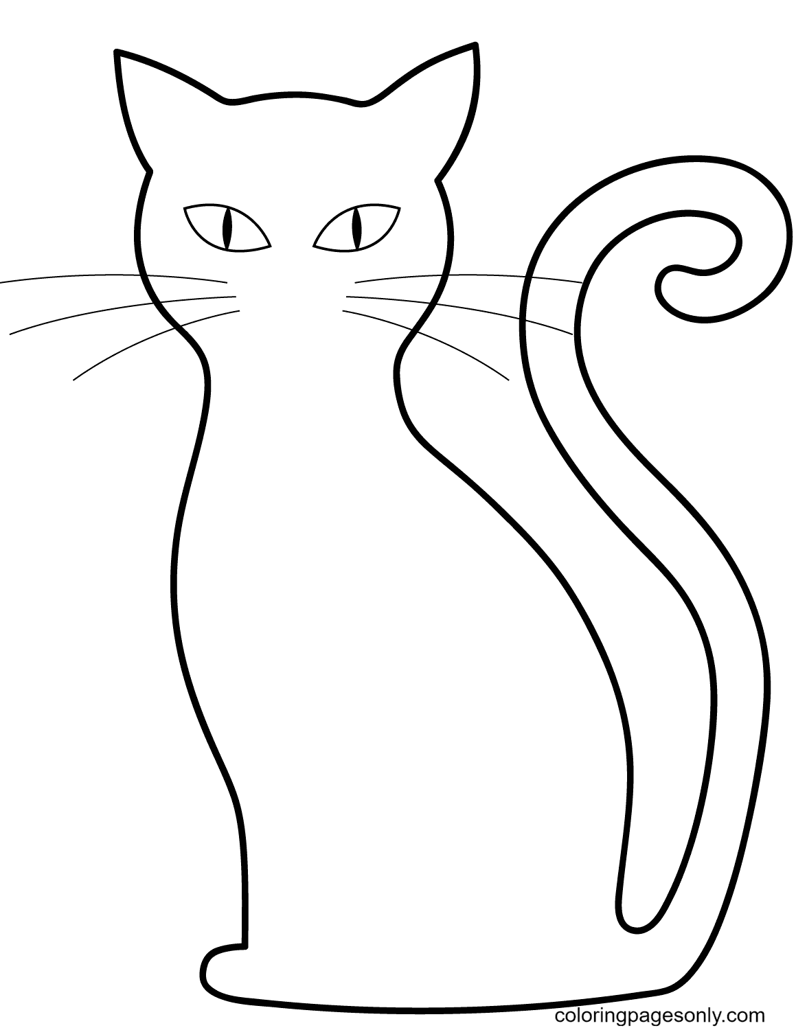 Контур кошки для рисования
