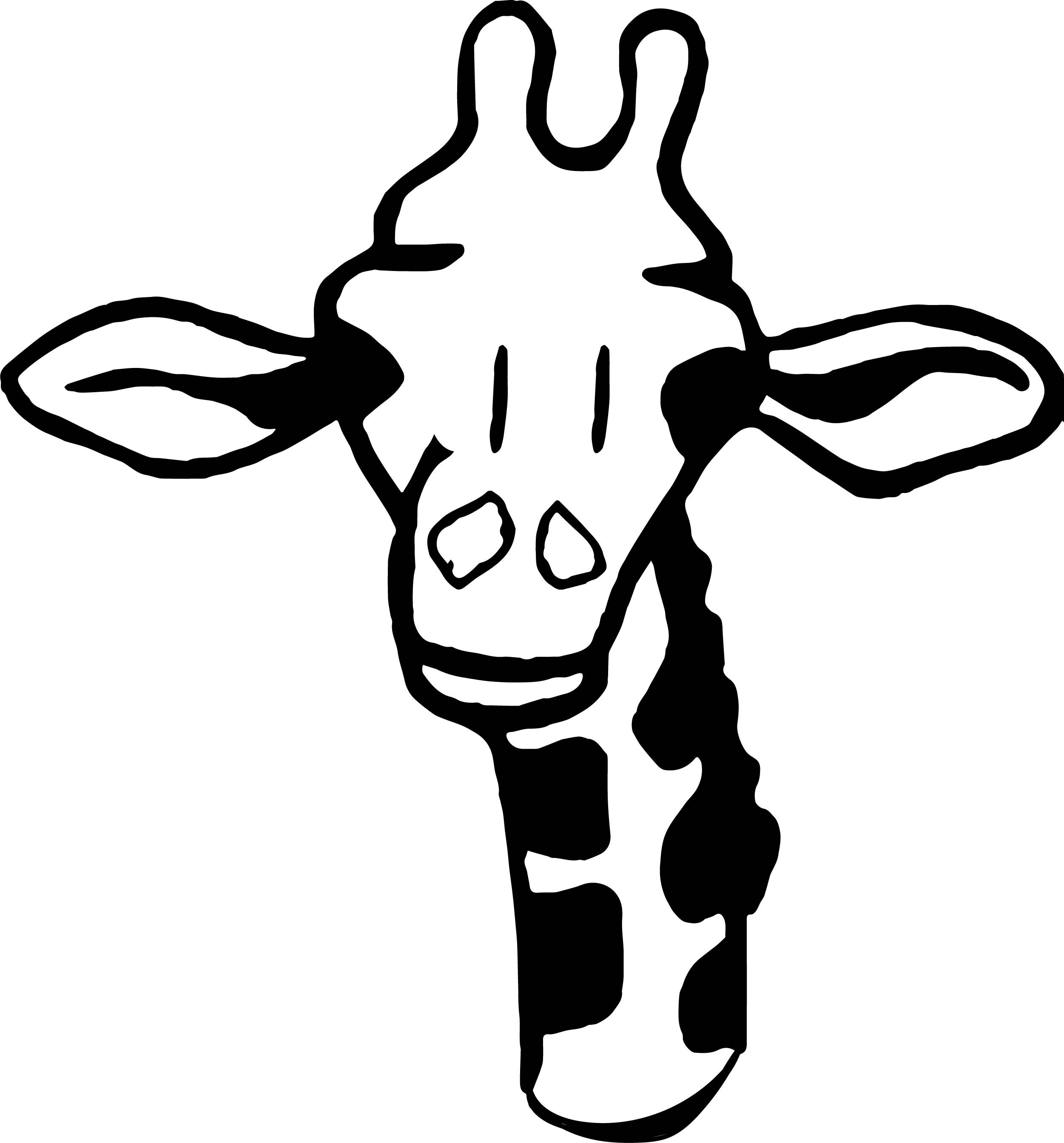 Жираф голова раскраска для детей