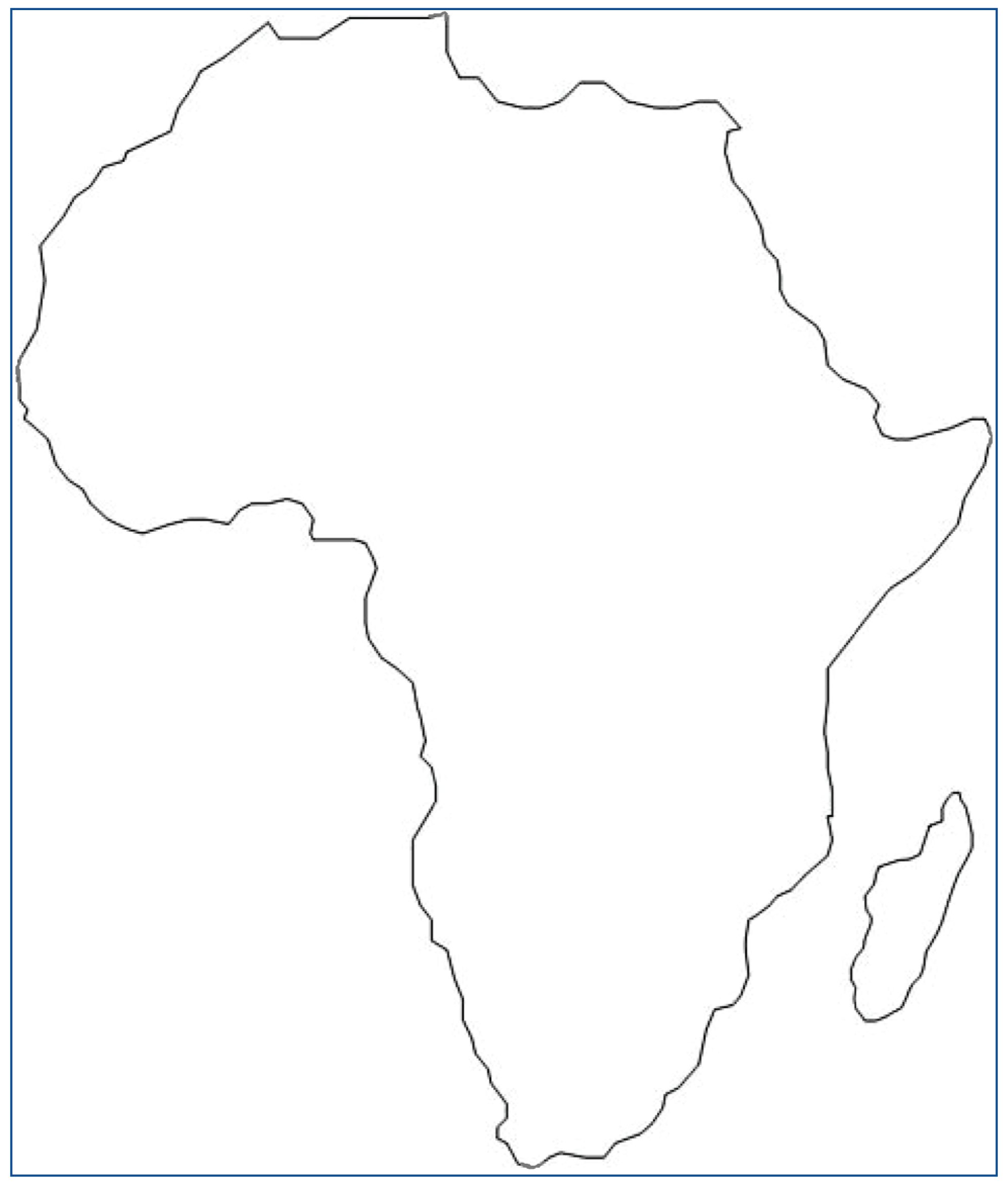 Ангола на контурной карте