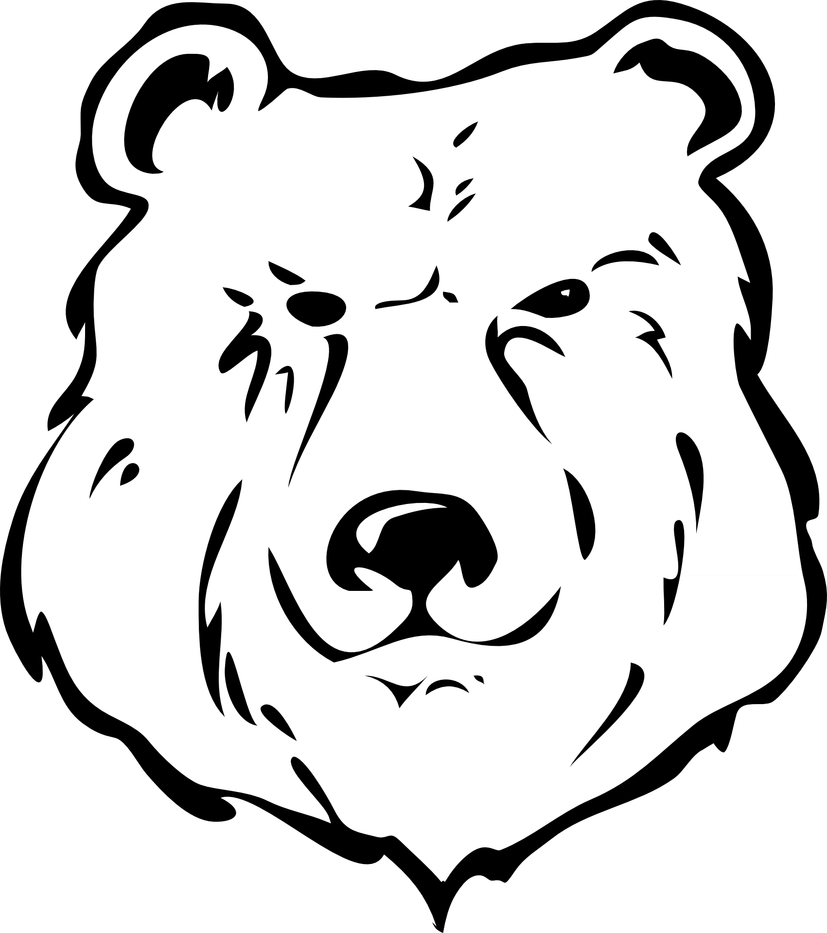 Фото в трафарет. Медведь рисунок. Голова медведя. Морда медведя. Лицо медведя.