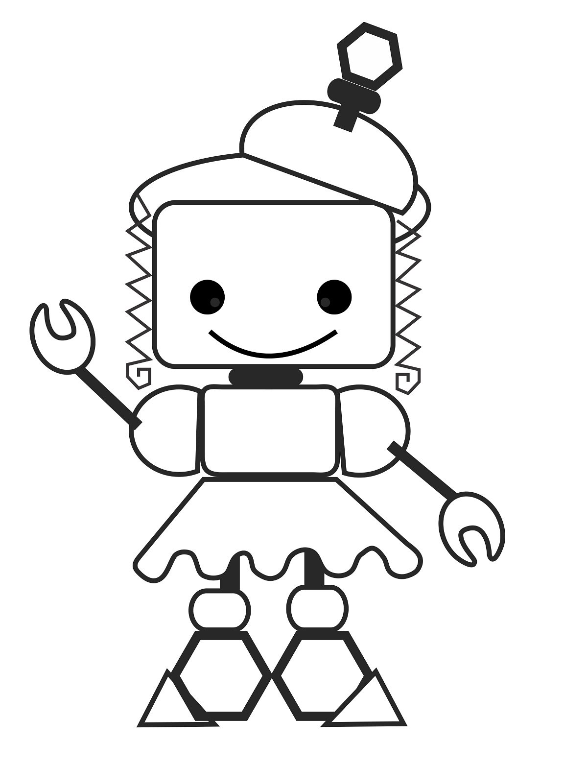 Раскраска робот девочка