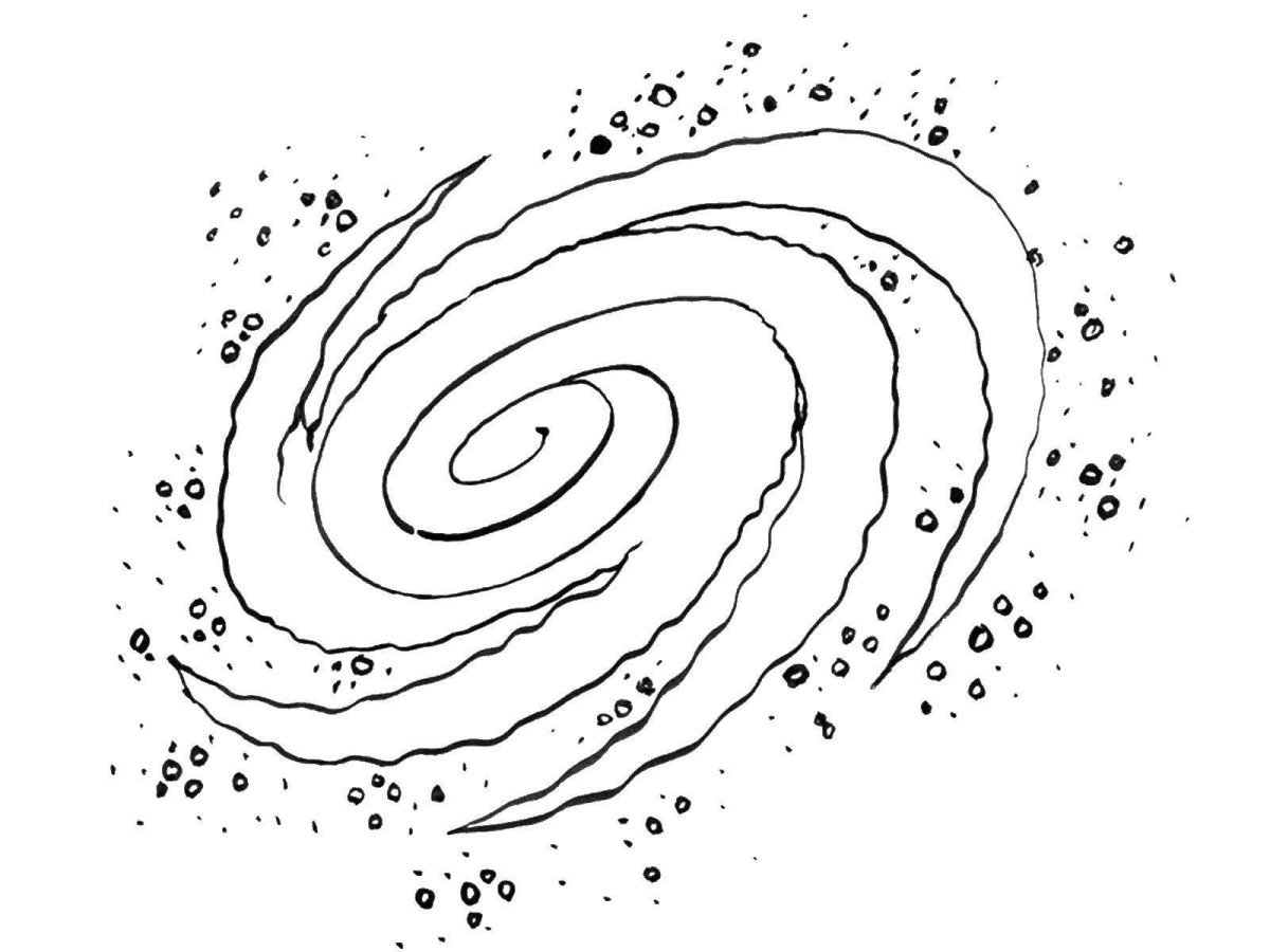 Галактика контурный рисунок (45 фото) .