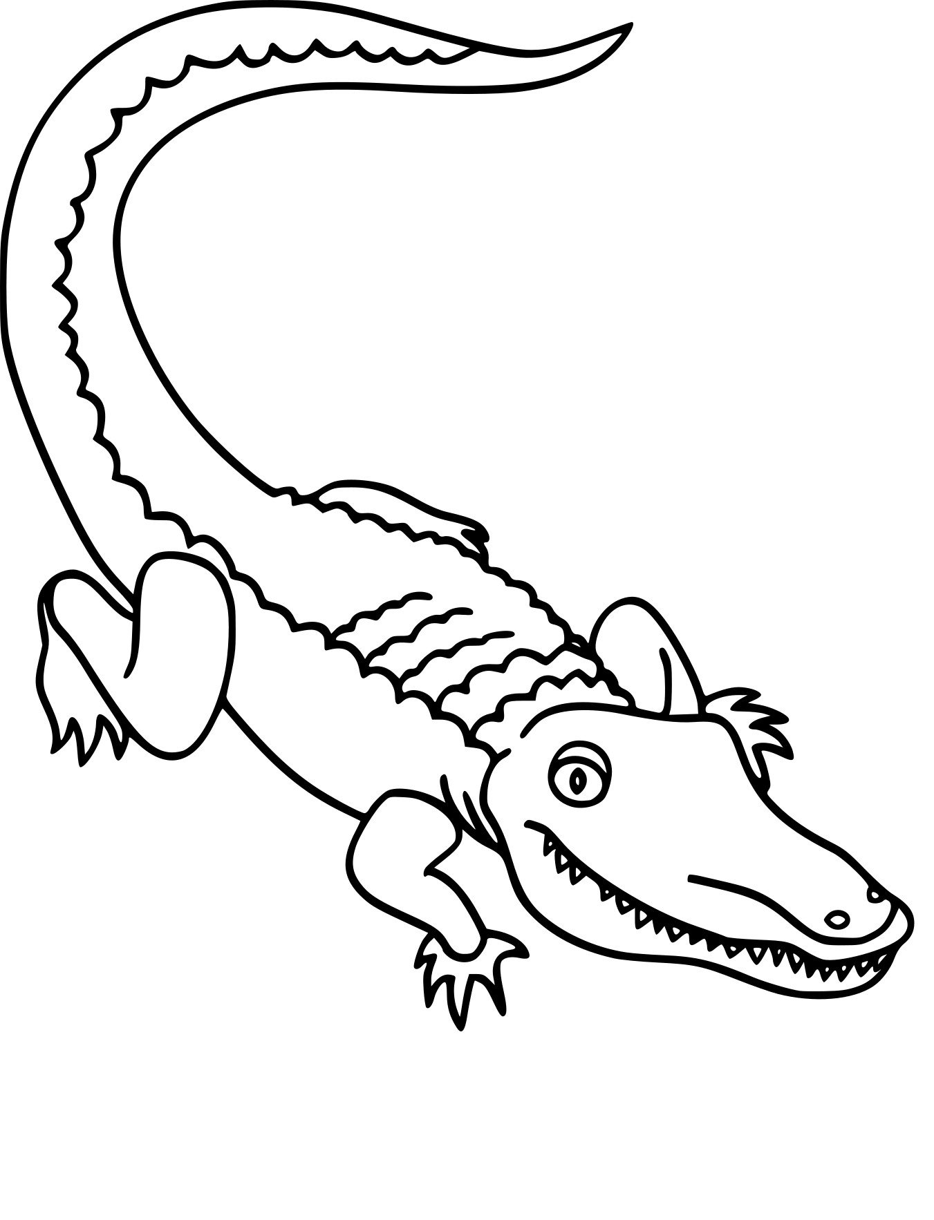 Крокодил раскраска для детей