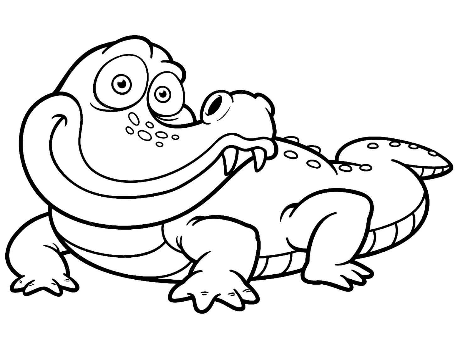 Крокодильчик раскраска для детей