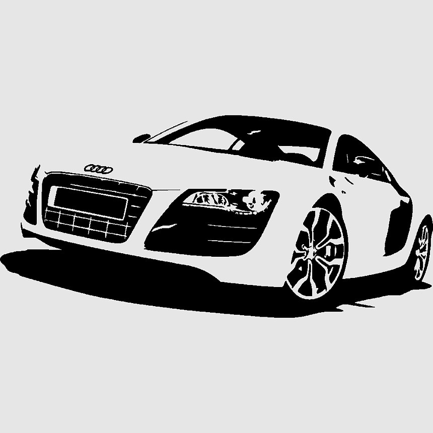 Нарисовать черную машину. Audi r8. Ауди р8 вектор. Ауди р8 силуэт. Audi r8 Art.
