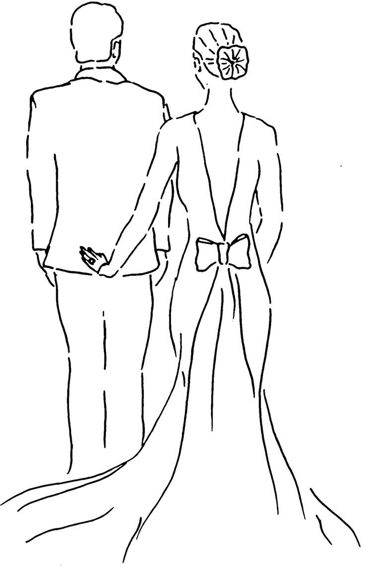 Жених и невеста рисунок карандашом