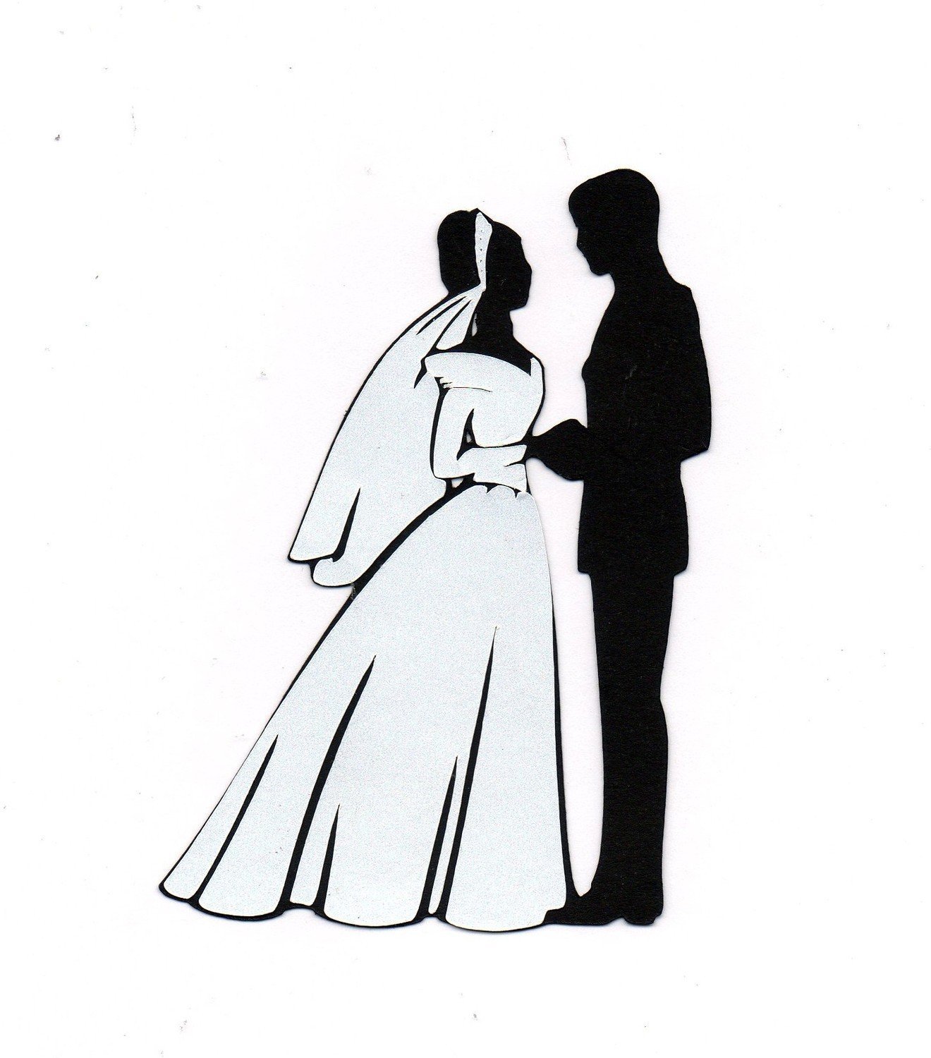 Жених и невеста силуэты черно белые