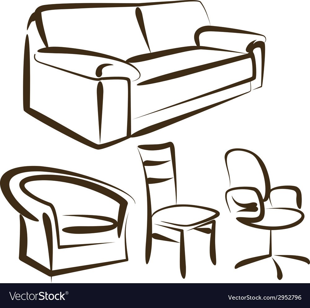 Кресло диван вектор