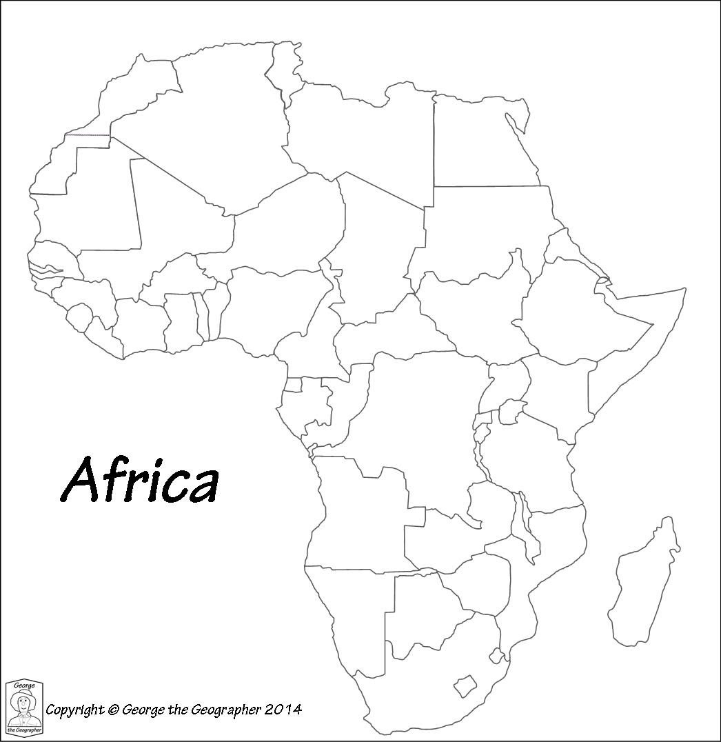 Политическая контурная карта Африки 11 класс
