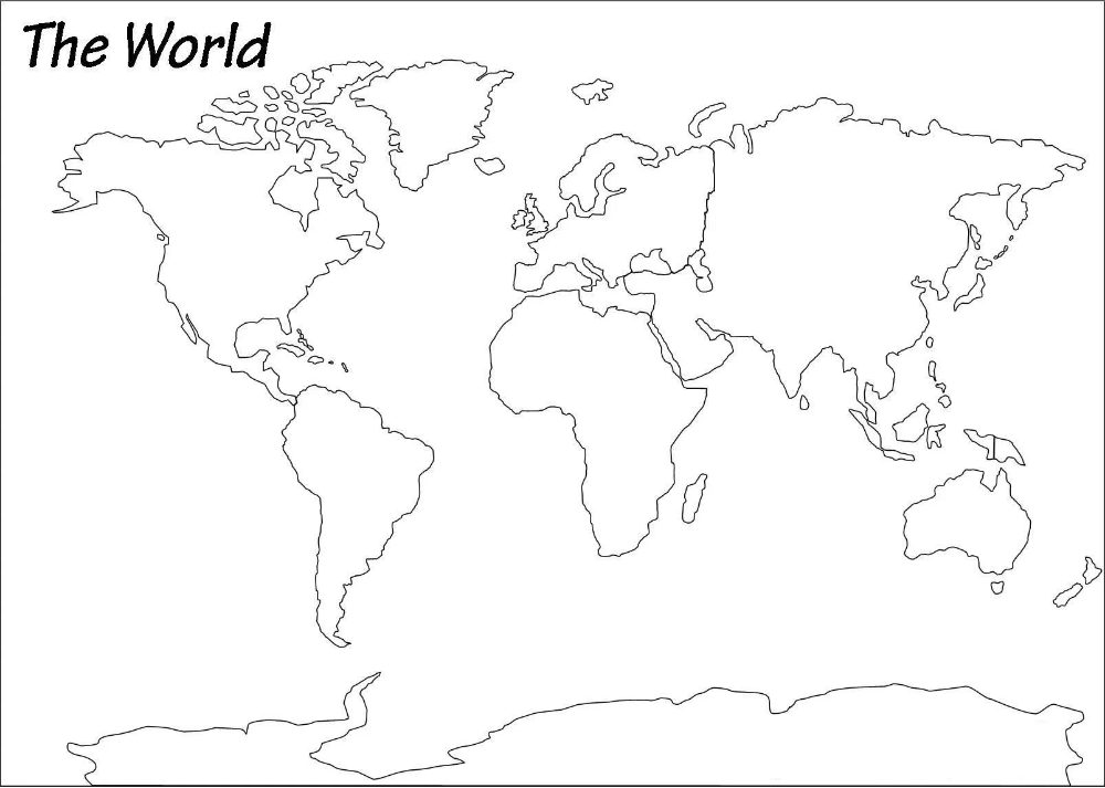 Контурные карты частей света. Контуры материков на карте. Материки на карте раскраска. Карта материков для раскрашивания.