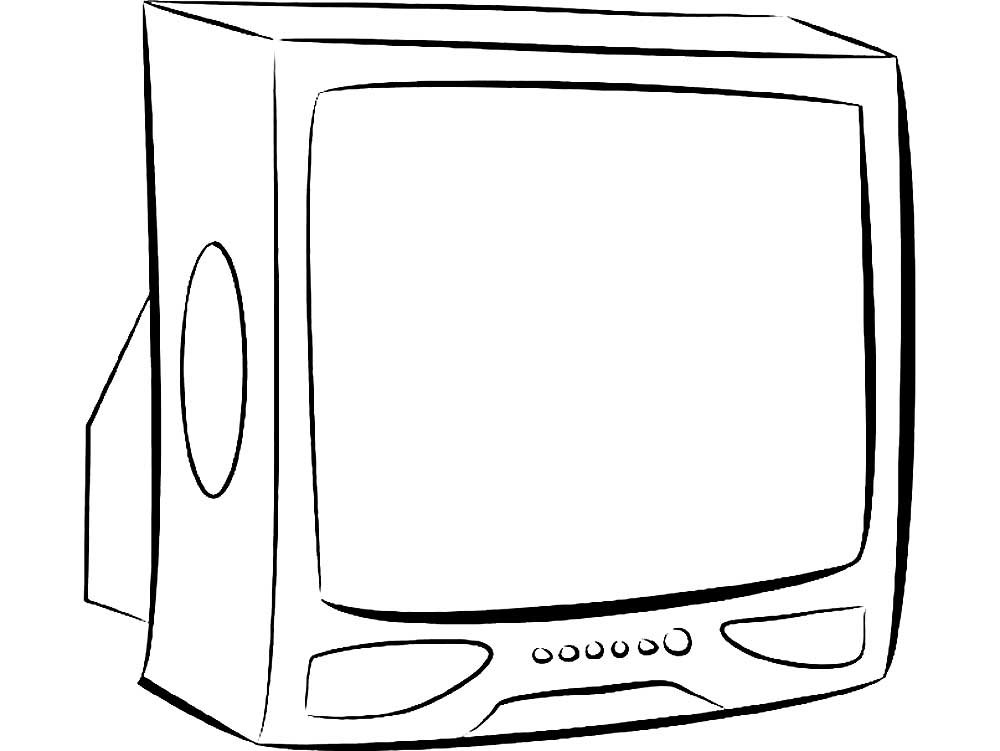 Телевизор рисунок легкий