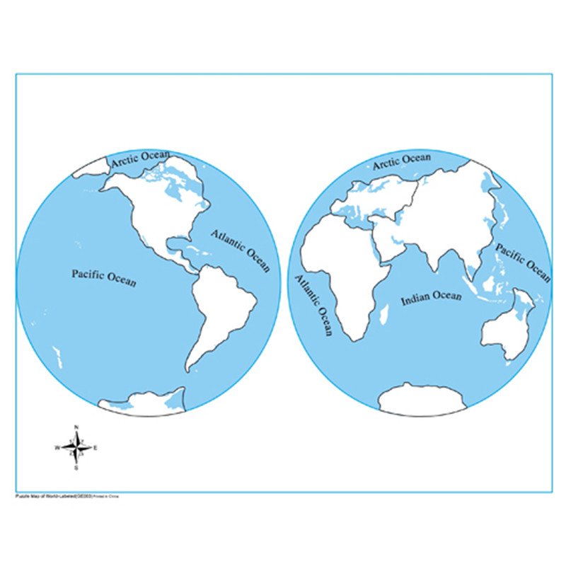 Карта полушарий материки
