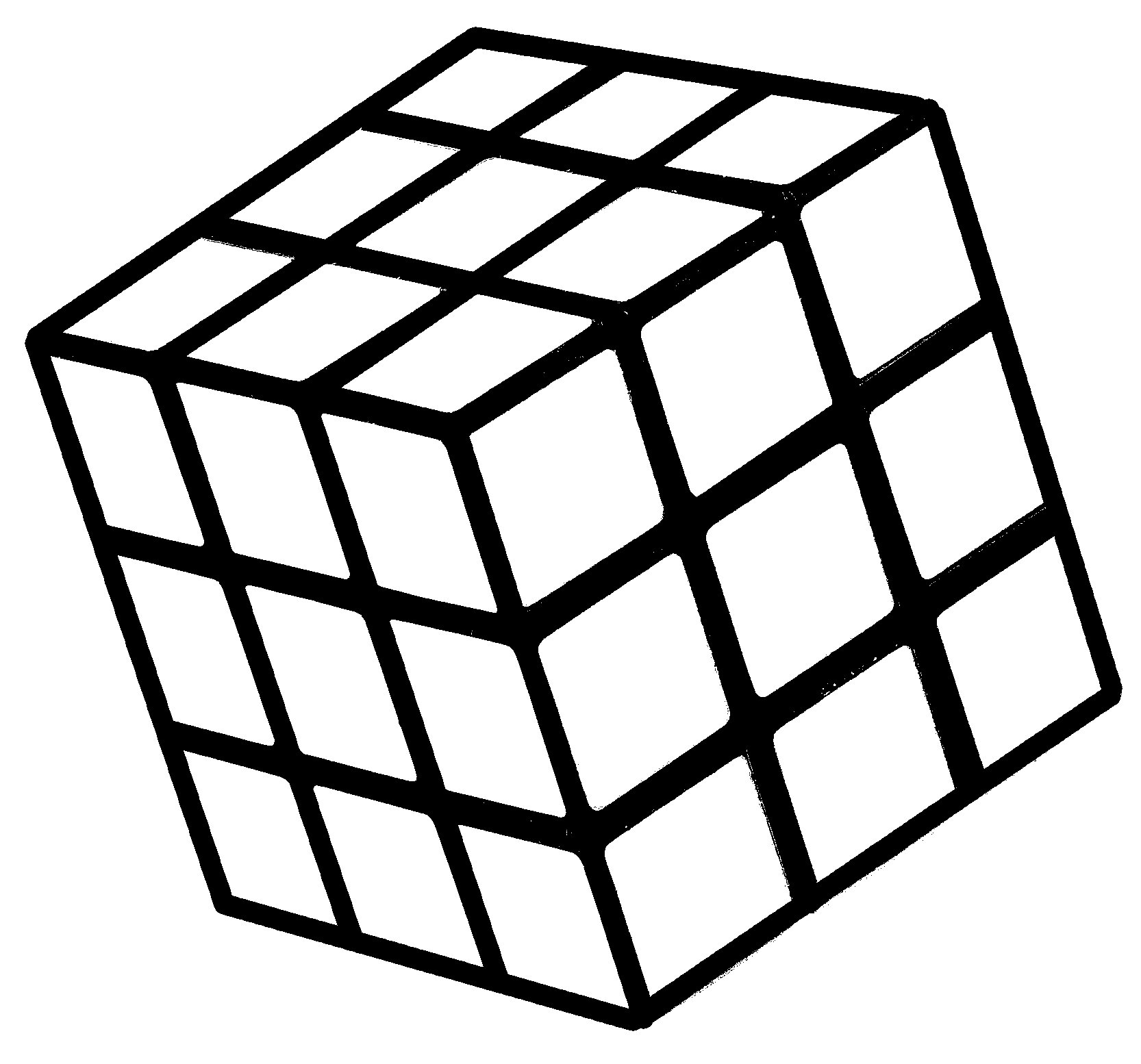 Кубик Рубика 3х3 чёрно белый