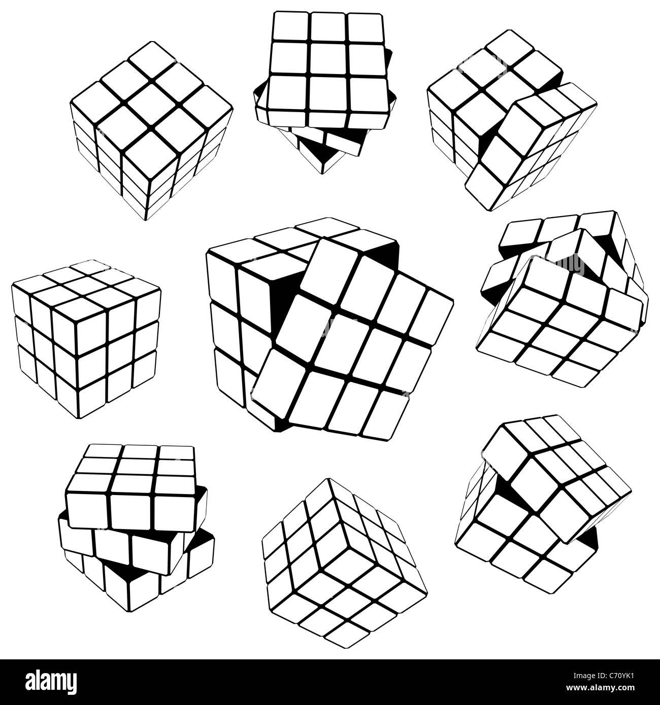 Кубик рубик контур