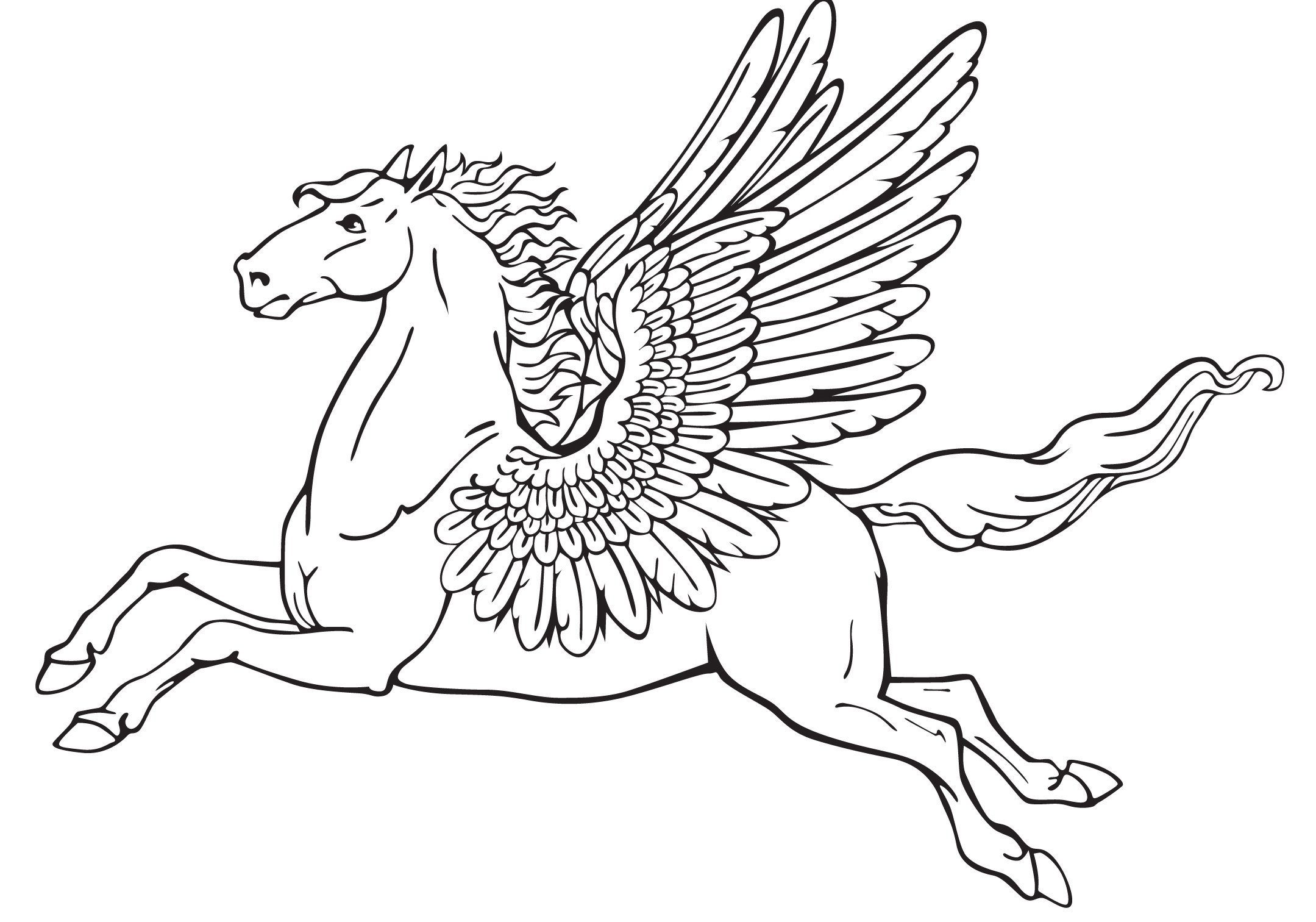 Крылатый конь раскраска