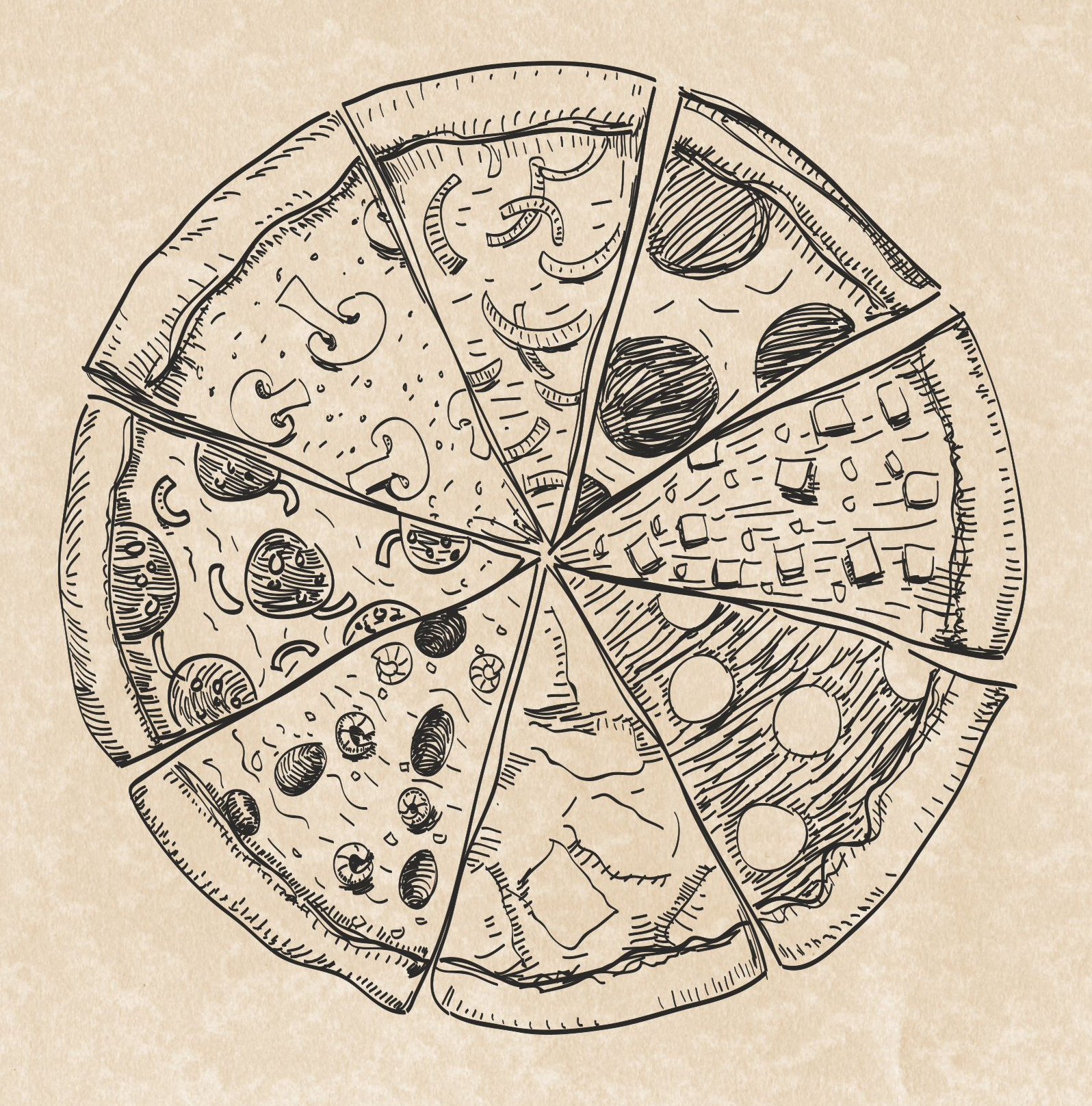 пицца четыре сыра рисунок фото 101