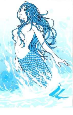 Девушка выныривает из воды аниме