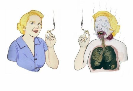 Рисунок курящего человека