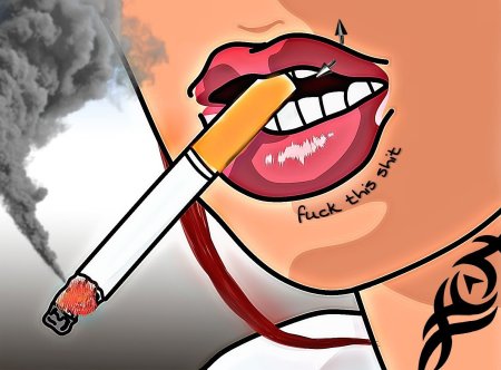 Курение нарисовать