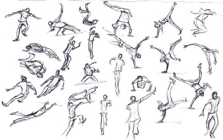 Позы для рисования паркур