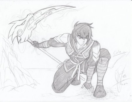 Ниндзя аниме карандашом