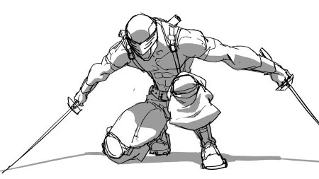 Ниндзя рисунок карандашом