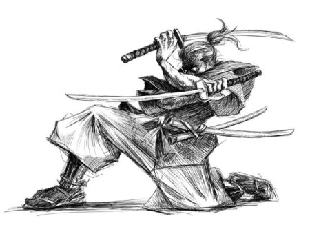 Самурай рисунок карандашом