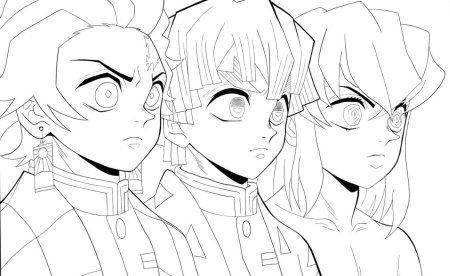 Клинок рассекающий демонов раскраска