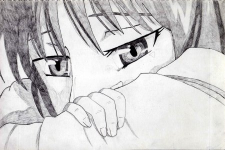 Рисование аниме грусть