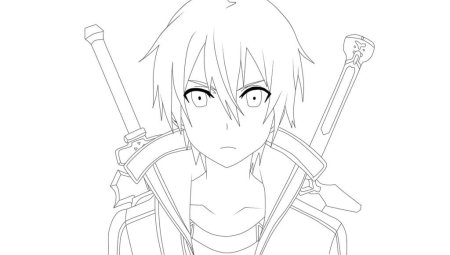 Раскраска Sword Art online Кирито