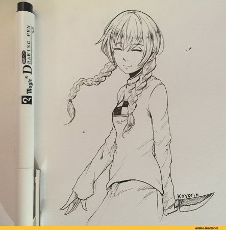 Аниме скетчи карандашом в скетчбуке