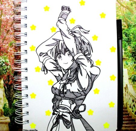 Скетчбук зарисовки аниме