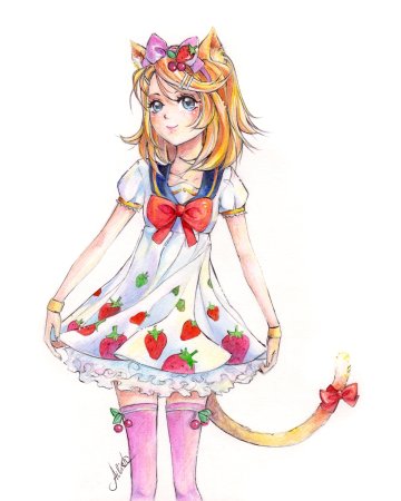 Аниме цветными карандашами