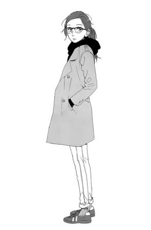 Набросок девушки в толстовке