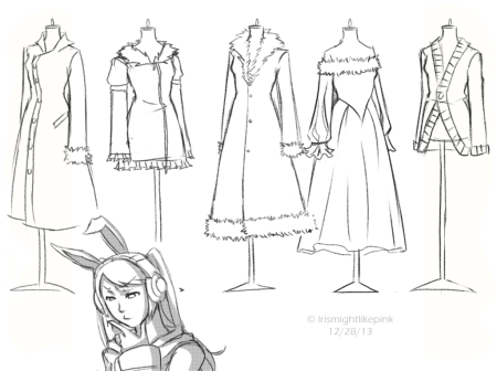 Эскизы одежды аниме