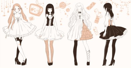 Платья для рисования аниме