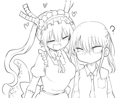 Дракон горничная Кобаяши карандашом