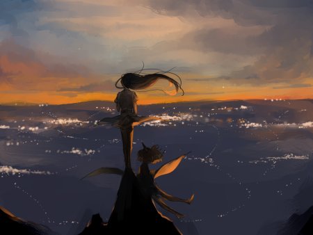 Девушка и море арт